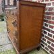 Art Deco chest of drawers, marble top, solid oak, dressing table