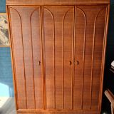 Brown varnished rattan cabinet