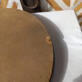 Vintage round bamboo mirror from the 1970s