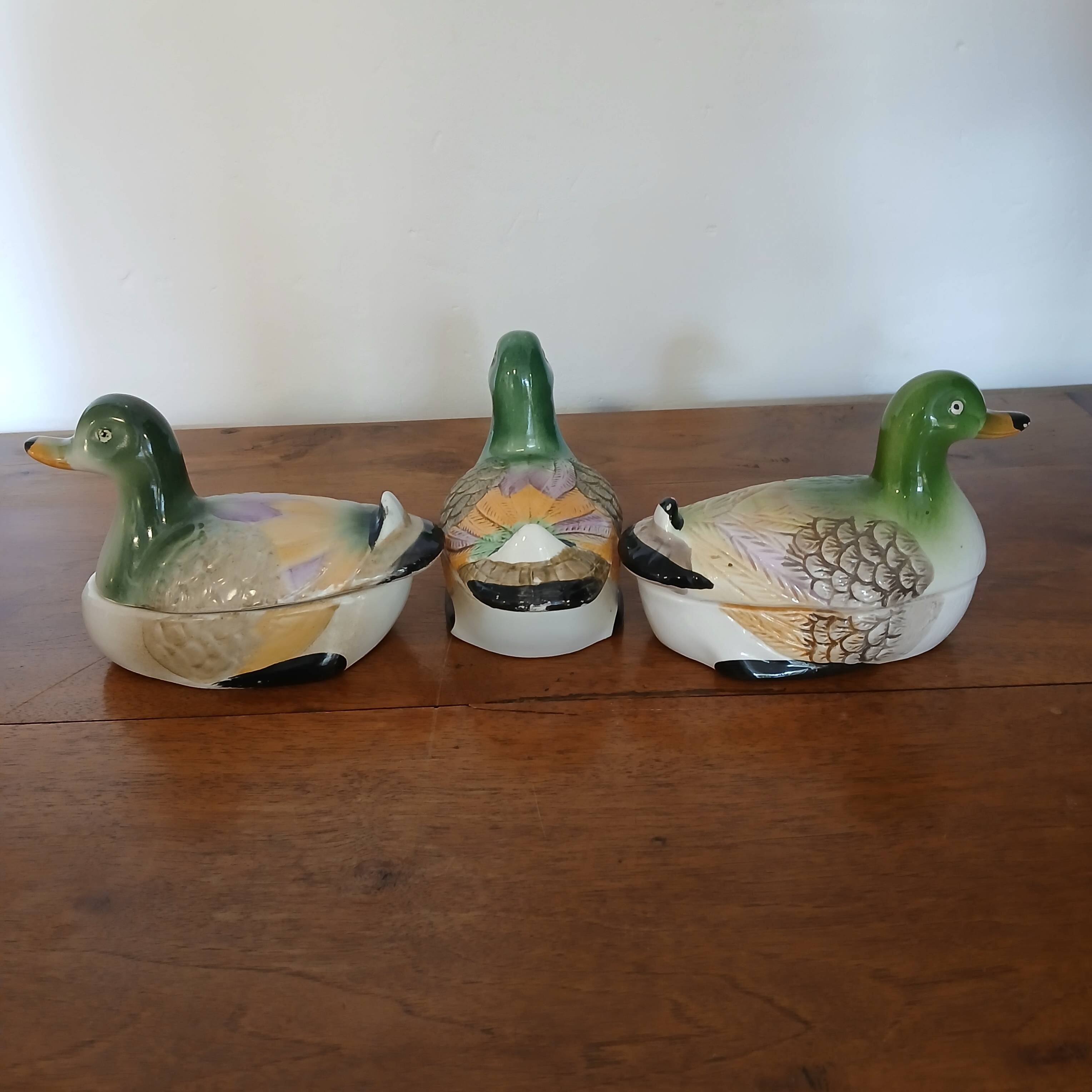 3 earthenware candy jars