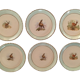 Set of 6 Dessert Plates Stamped "Orchies Moulin des Loup", Model St Hubert