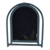 Sage green painted rattan mirror