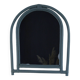 Sage green painted rattan mirror