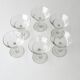6 old champagne glasses vintage model glass square feet design