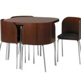 Compact dining area "fusion" table & 4 chairs