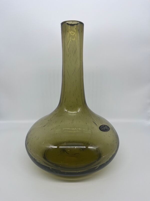 Vase en verre bullé