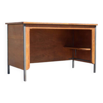 Wood and metal desk and formica top, 50