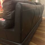 Black leather sofa