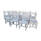16 chaises en bois peinte lamelles jardin