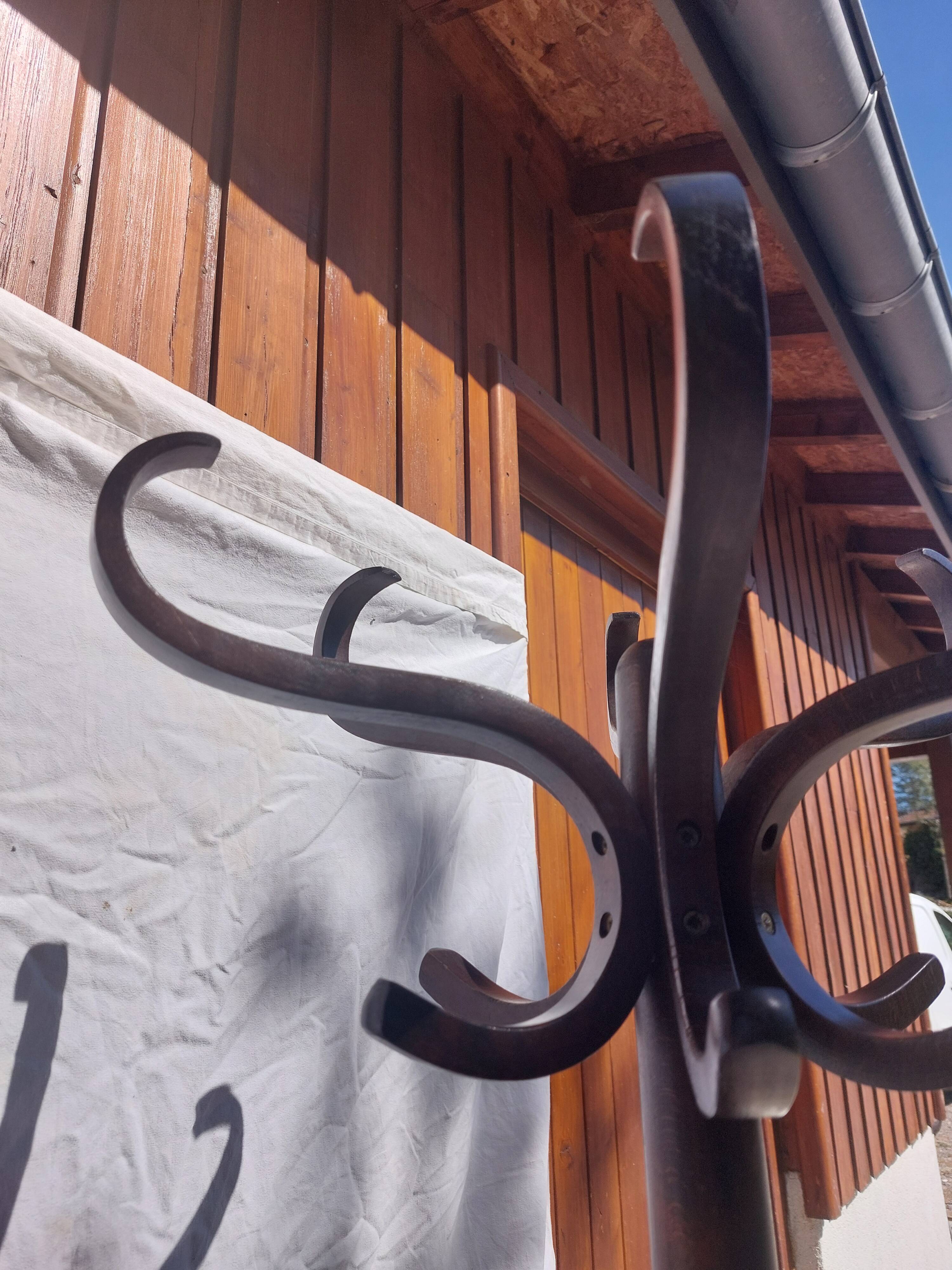 portemanteau perroquet, teinte bois foncée