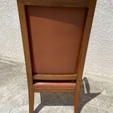 Fauteuil en bois et cuir