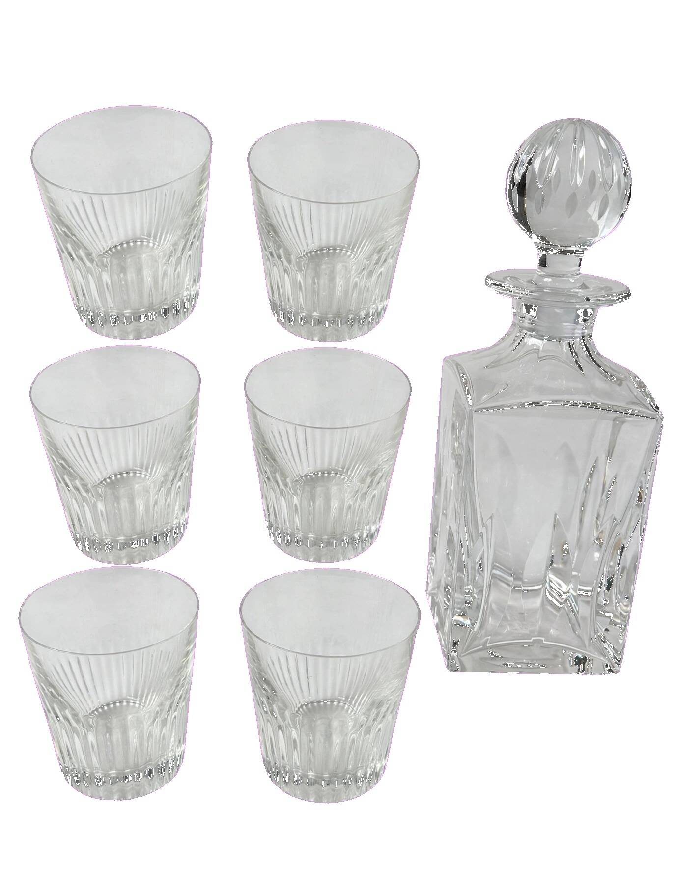 Service à whisky Saint-Louis modèle Manhattan Carafe et 6 gobelets cristal
