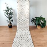Berber runner rug with black dots