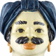 Vase tête turban bleu homme