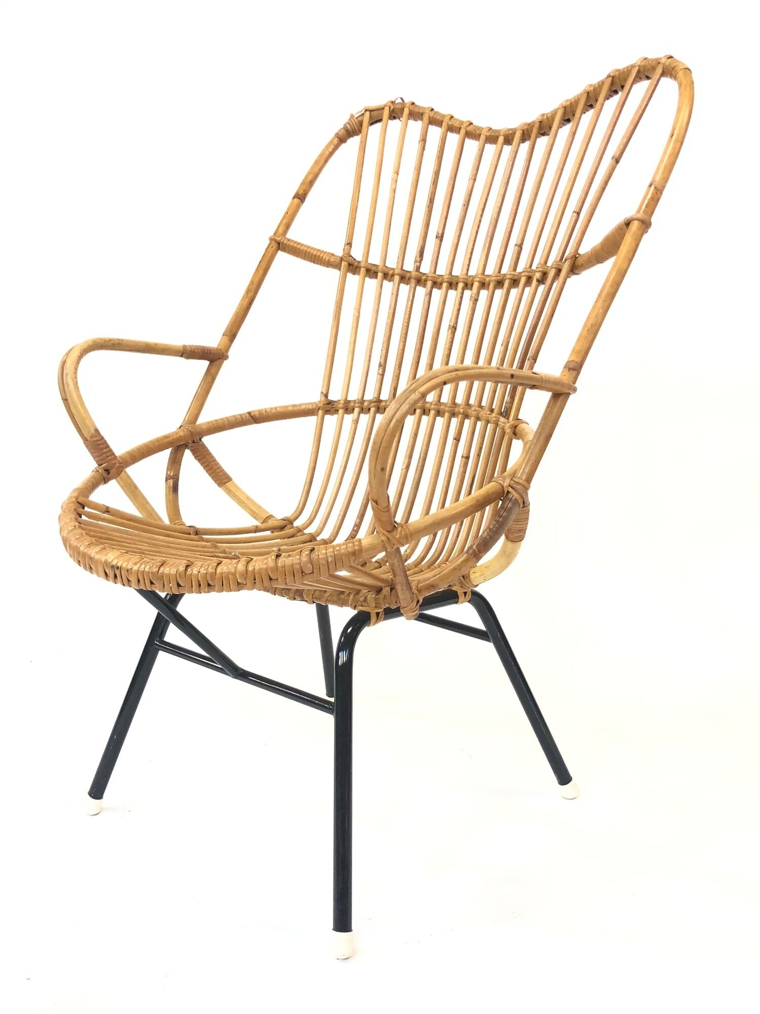 Rattan armchair by Rohe Noordwolde, 1960, Netherlands