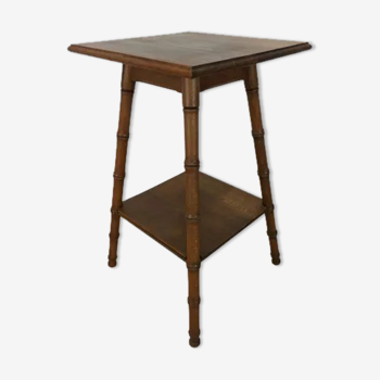 Bamboo side table, carved wood, 1960