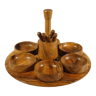 Wooden olive service