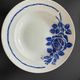 Set of 9 vintage deep plates with blue patterns.