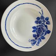 Lot de 9 assiettes creuses vintage motifs bleus
