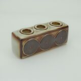 Triple stoneware candle holder grey serie by ejner johansen for søholm stentøj
