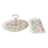 Set of 2 porcelain dishes Pillivuyt Liserons pattern