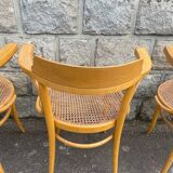 Set of 4 caned chairs
