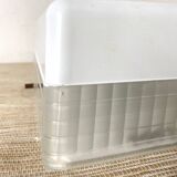 Square holophane ceiling light, industrial style, 1960s