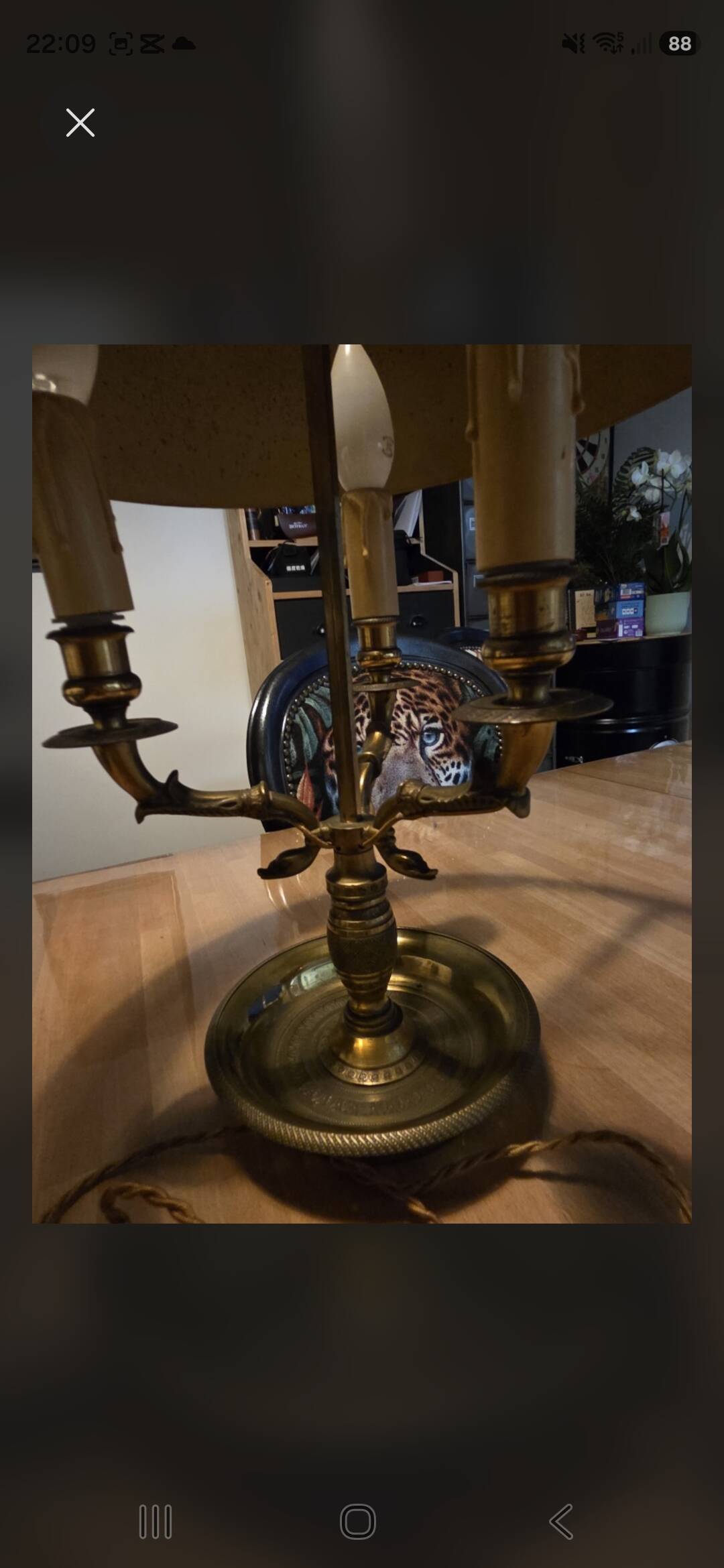 Vintage Bouillotte Lamp in Bronze – Empire/Directoire Style – Signed F.B.