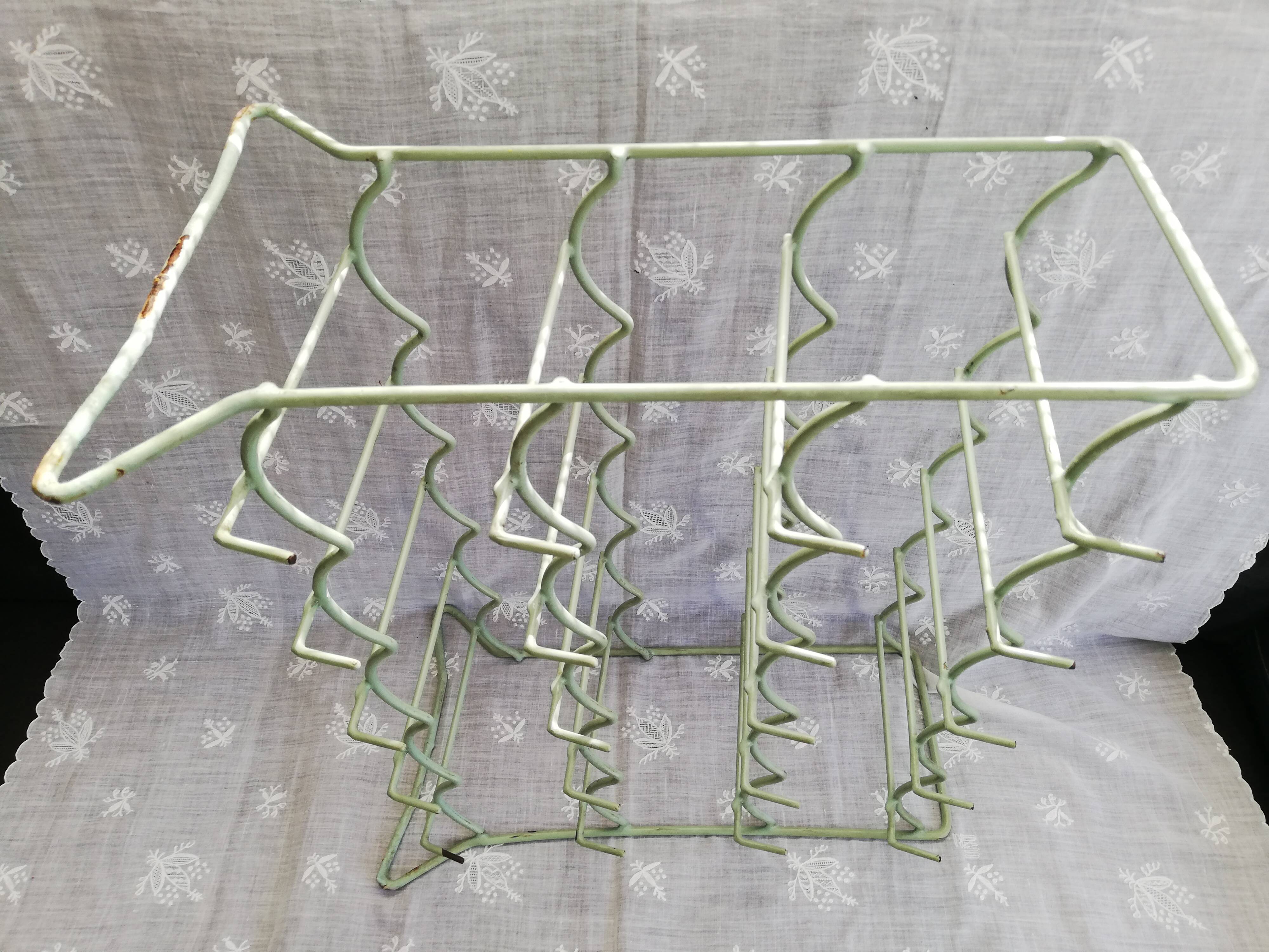 Metal bottle holder Céladon green