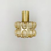 Suspension en verre bulle ambre par Helena Tynell pour Glashütte Limburg