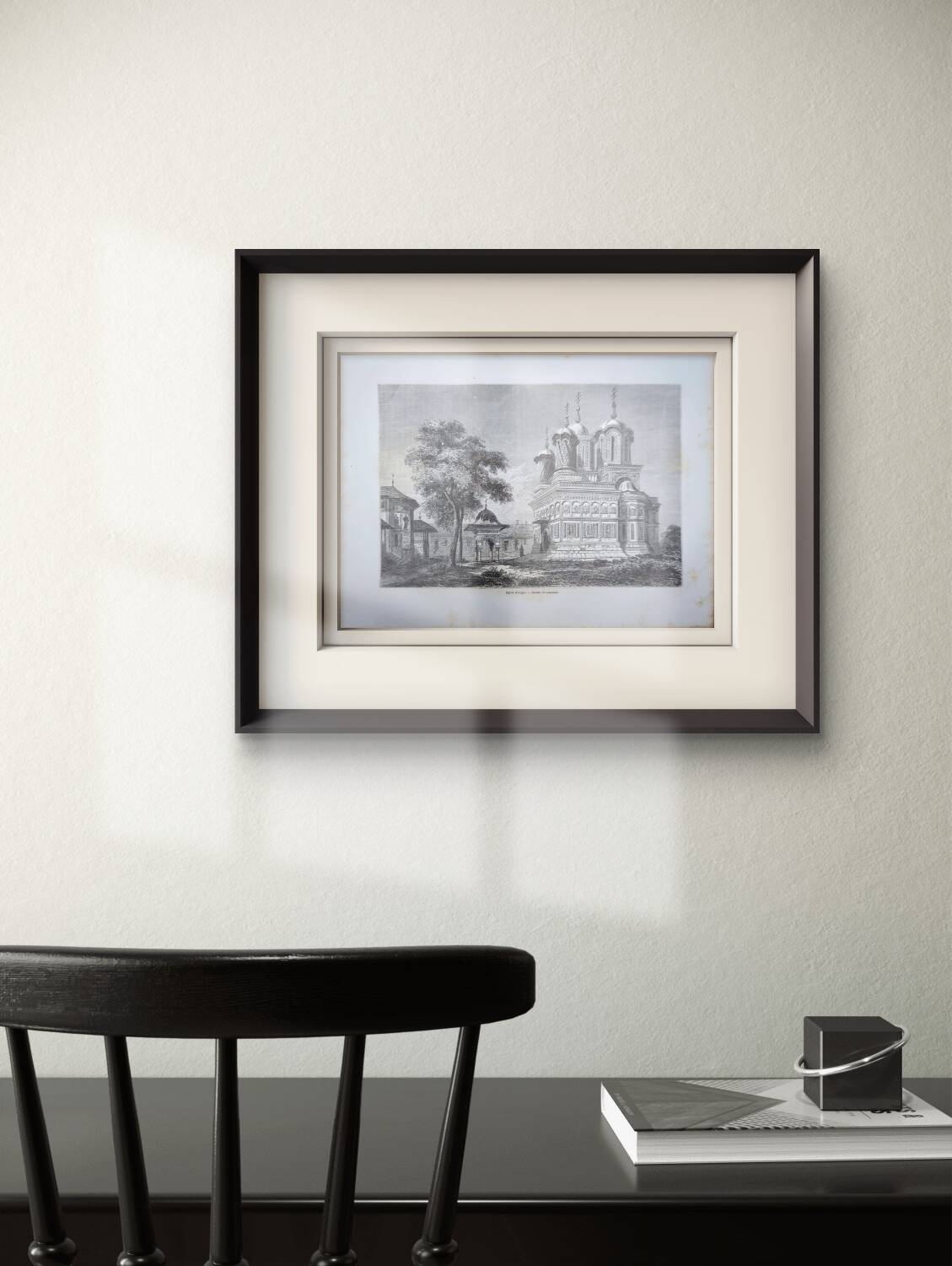 Curtea de Argeș, Romania. Printed illustration from 1866.