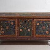 Ancienne malle de chevet à motifs floraux (c.1920) #44