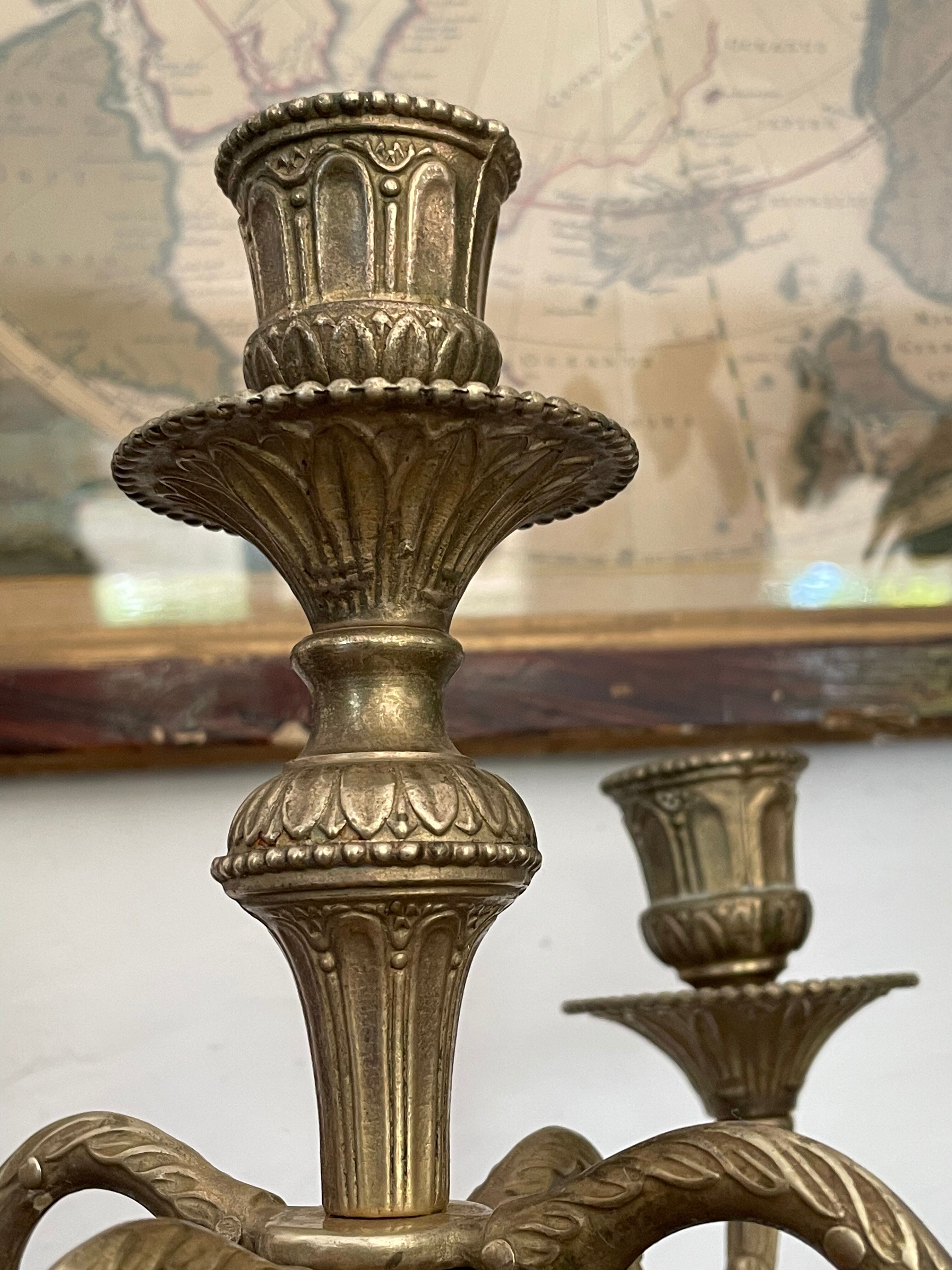 Chandelier in gilded bronze circa 1900