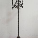 Wrought iron floor lamp with 5 light arms, 1940