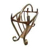 French Brass And Copper Design Magazine Holder, form around 1900