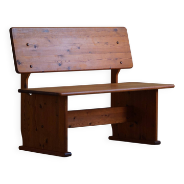 Banc Moderne du Milieu du Siècle en Pin, Fabriqué par un Ébéniste Suédois dans les Années 1970