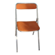 Chaise pliante Souvignet en métal chromé et tissu orange, 1970