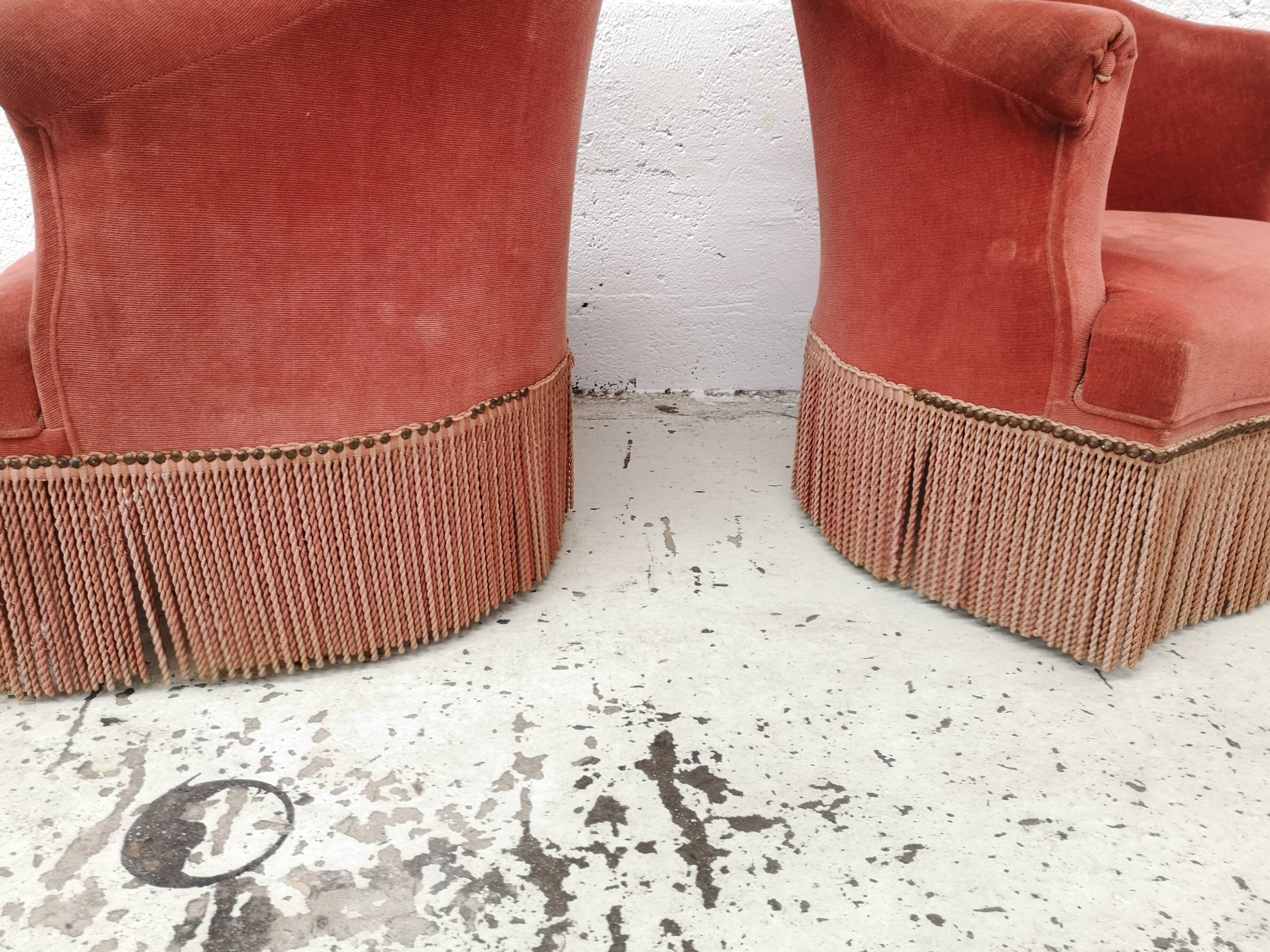 Pair of armchairs pink