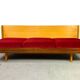 Daybed in beech and red fabric by jitona, vintage czech 1970s