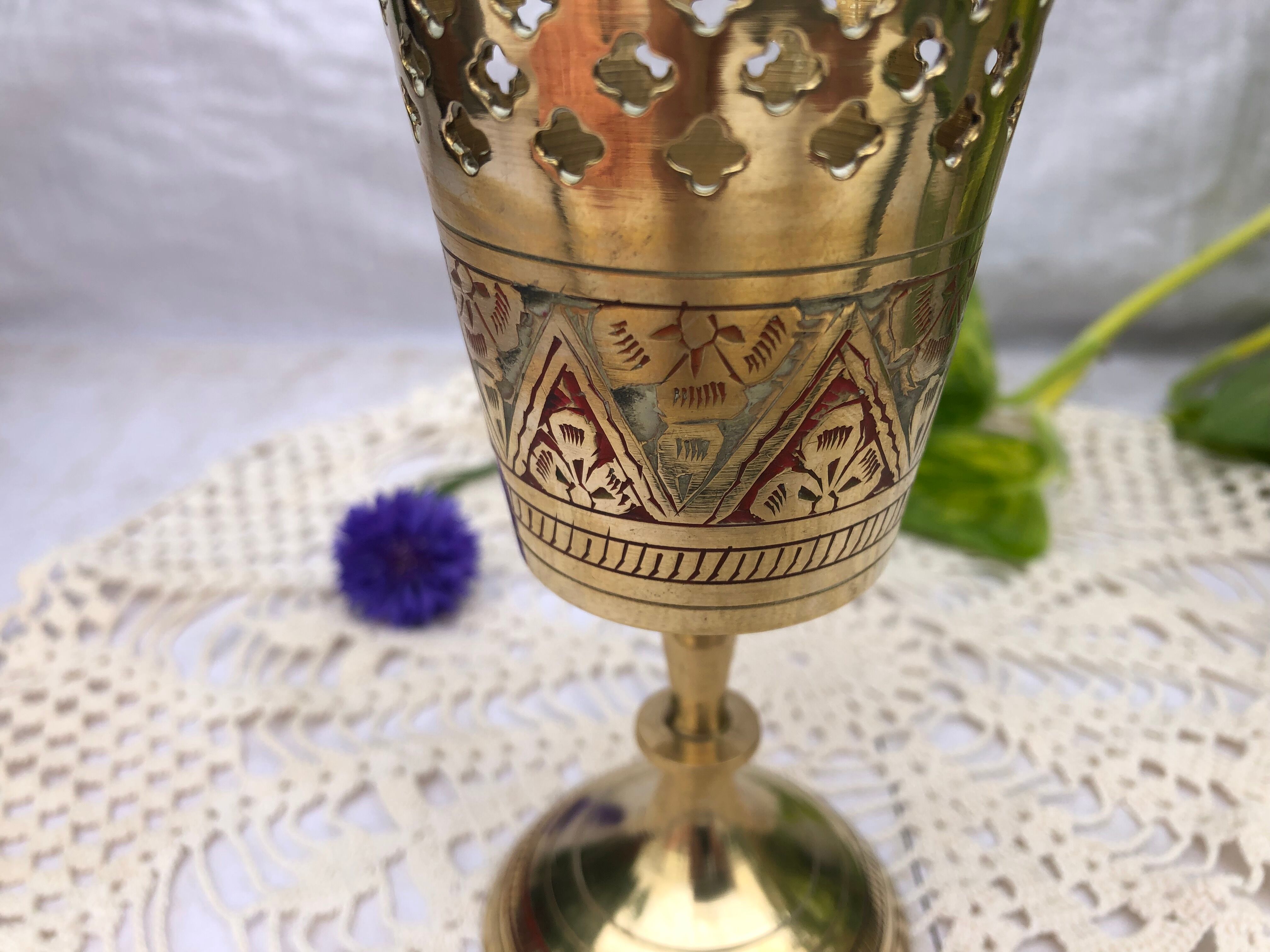 Golden brass incense holders INDIA.