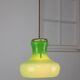 Big Mid-century Italian Brass and Glass Pendant Lamp