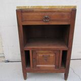 Large art deco walnut bedside table