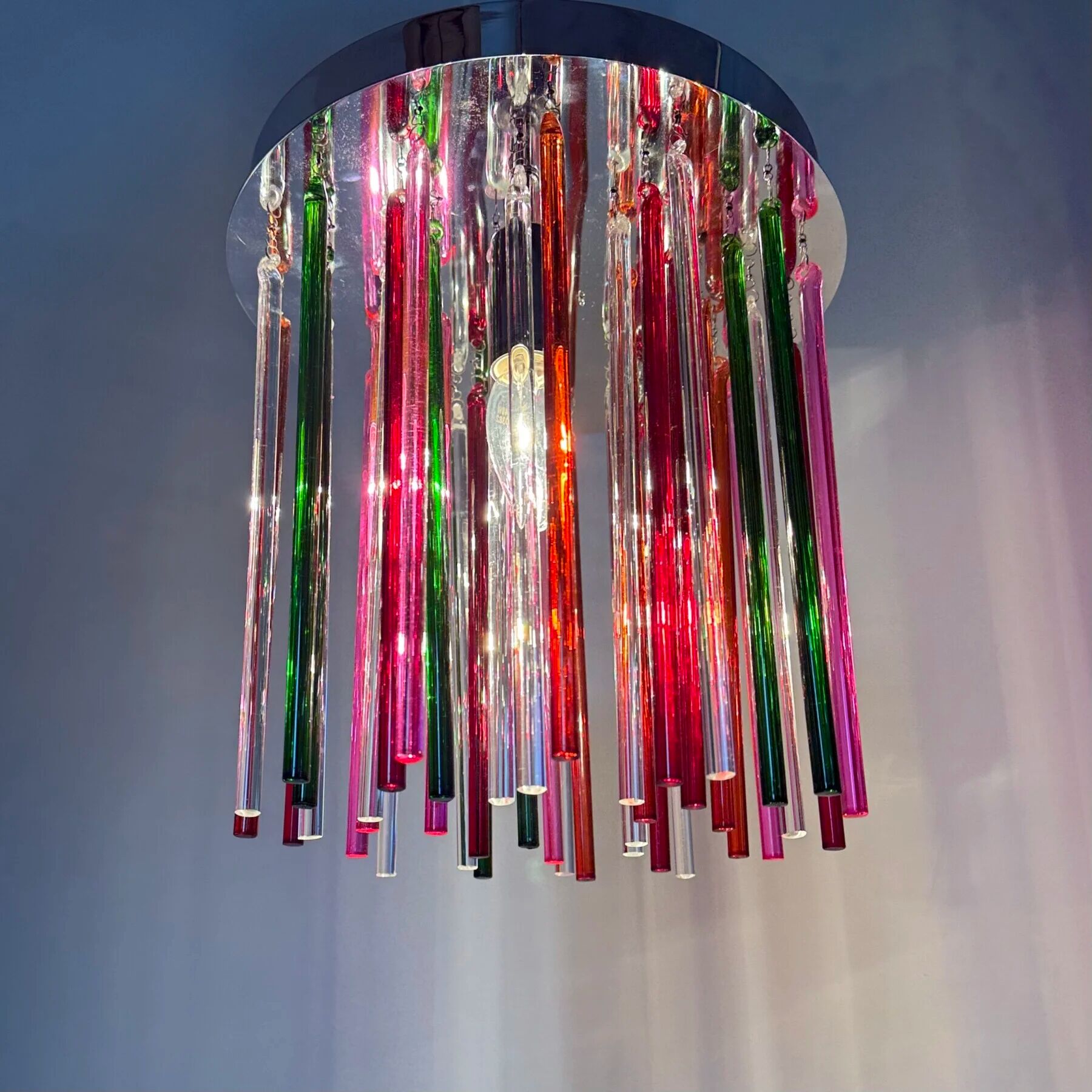 Mid-century design glass ceiling lamp, 1970s