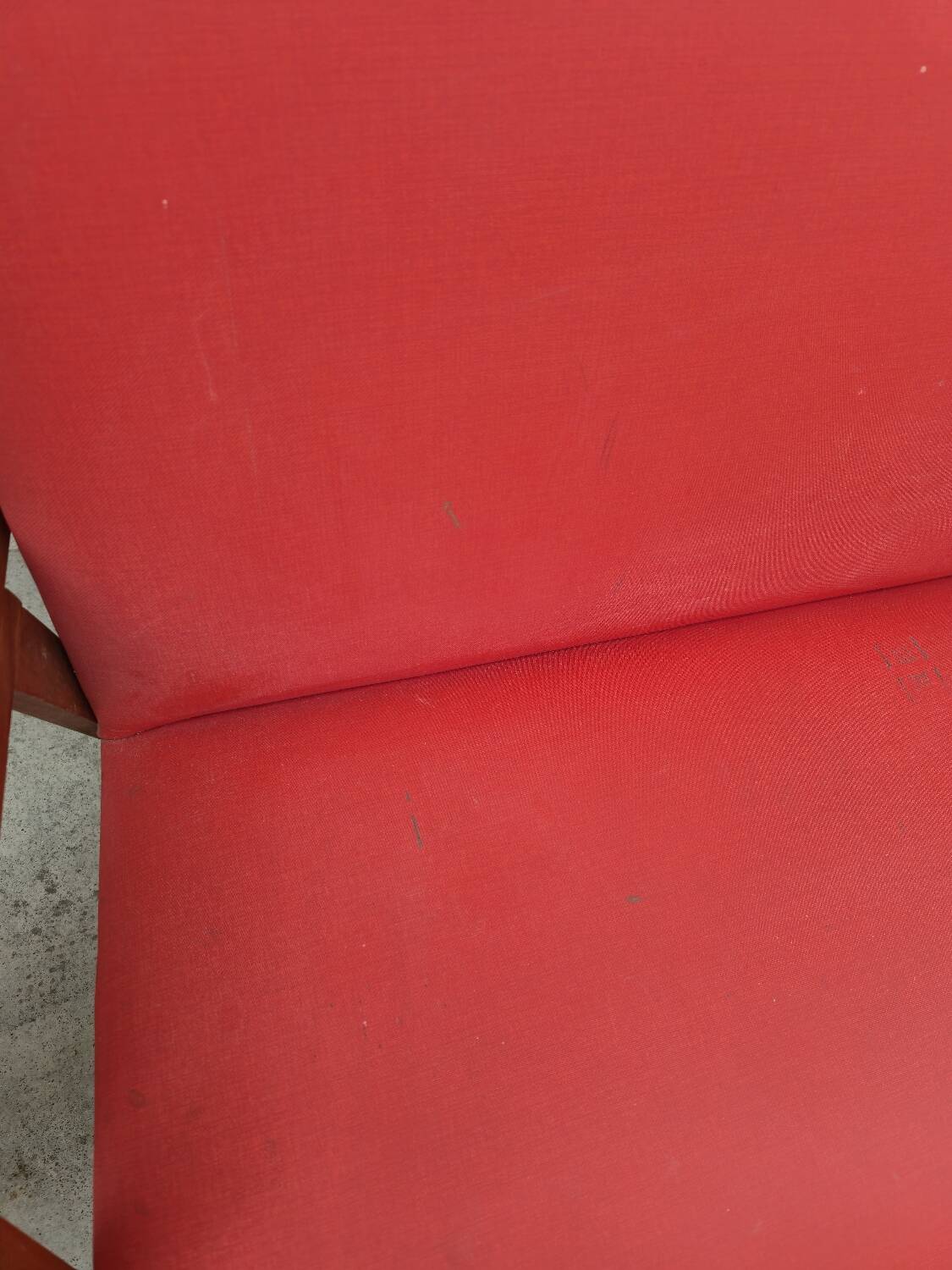 Vintage 1950s children's sofa and two armchairs with compass feet