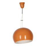 Vintage 70's chandelier in orange metal, italian design