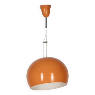 Lustre vintage 70's en metal orange, design italien