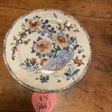 Set of 9 plates (hollow and flat) GIEN - Rooster and peonies - Late nineteenth / early twentieth century