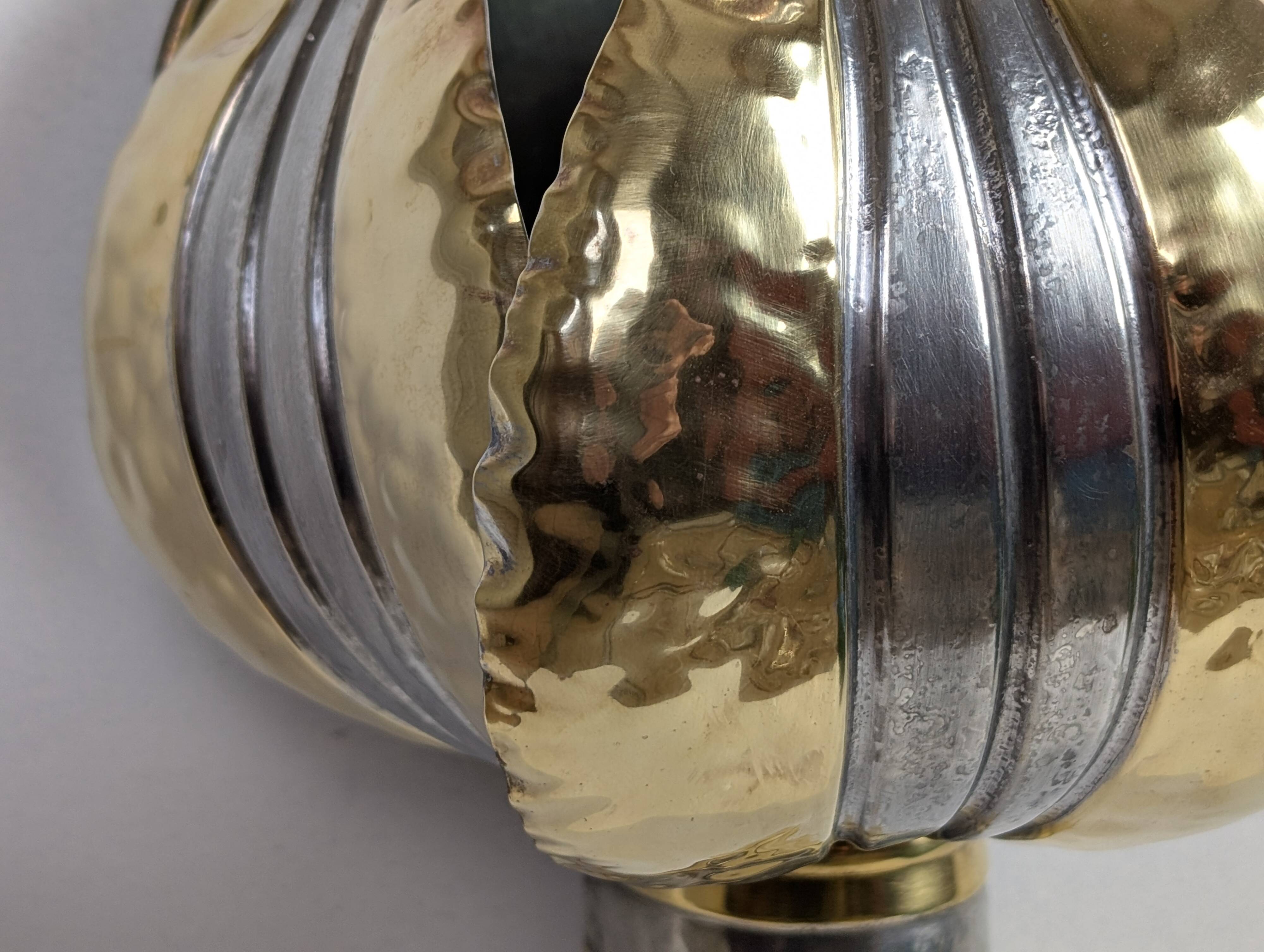 70' brass lotus wall light