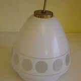 Space age style pendant lamp in opaque glass and granite