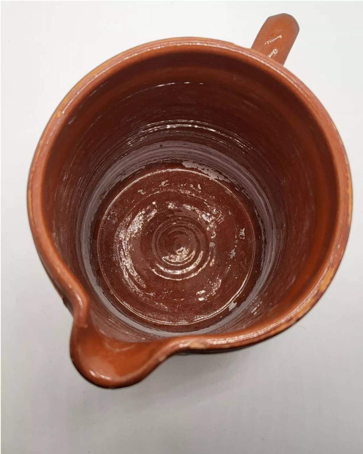 Old pitcher with polka dots savoyard pottery in glazed terracotta alsace